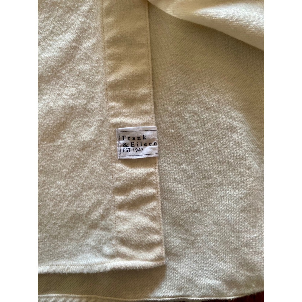 Frank & Eileen McLoughlin Oversized Vintage White Flannel Shirt Jacket M L - Picture 10 of 12